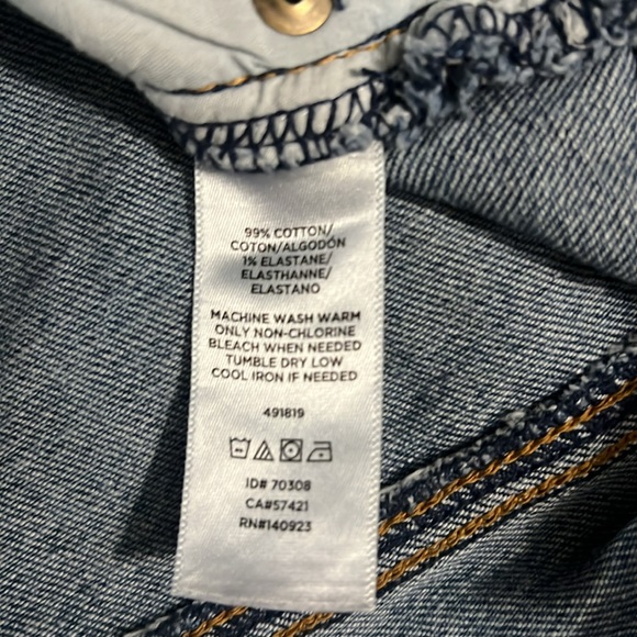 LOFT Outlet Denim Jean Skirt Size 0 Distressed Hem Classic Nautical Coastal - Picture 3 of 6